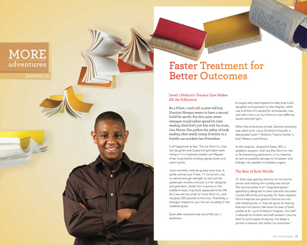 Design Spread for St. Louis Children's Hospital Annual Report 