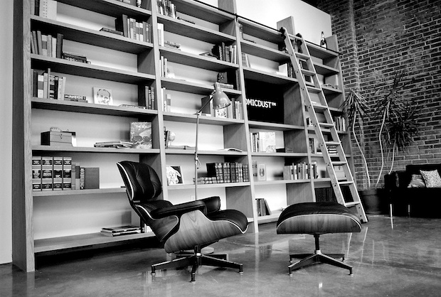 The lobby and Eames Lounge Chair of Atomicdust - Branding and Design Agency in St. Louis