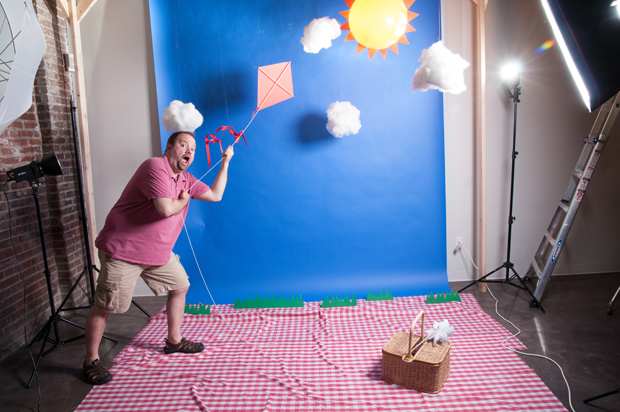 Mike Roberts Posing on the Set – Photography in the Atomicdust office – St. Louis Children's Hospital Annual Report 