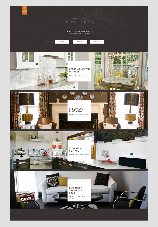 Web site design for Hip + Gable Interior Design Firm