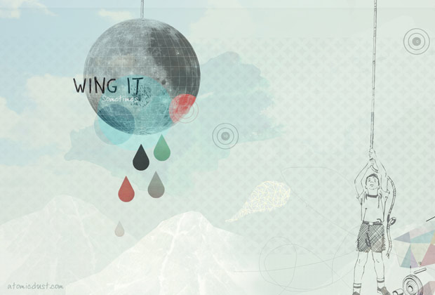 Wing It - Desktop Wallpaper design by Atomicdust