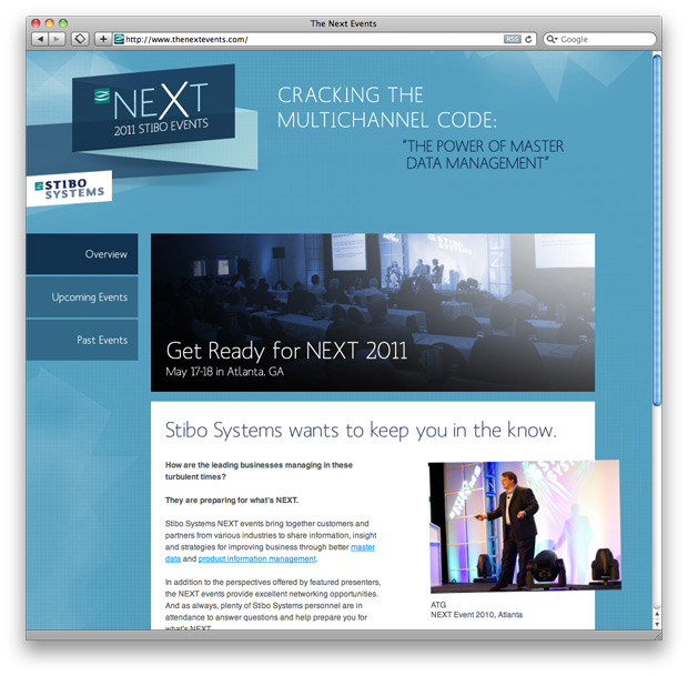 Stibo NEXT Event website design