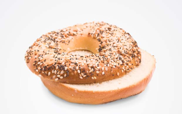 Picture of a sliced bagel