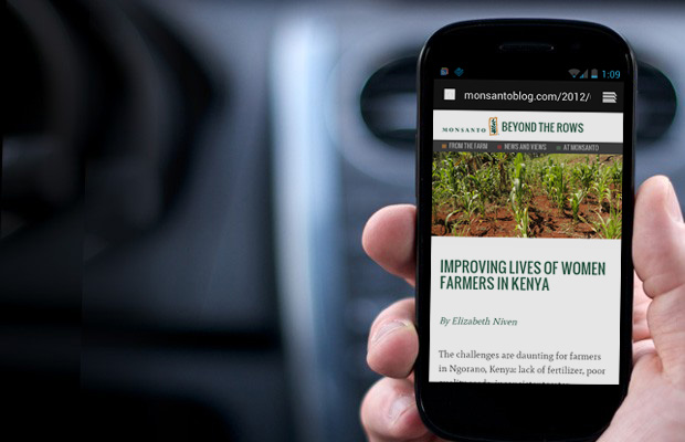Our web design work for Monsanto