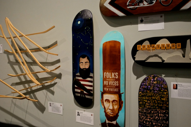 Senior Designer Katie Werges Hand painted skateboard deck for ArtEffect