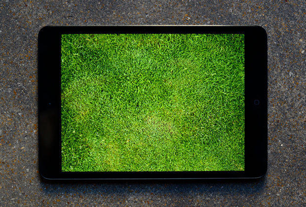 iPad with artificial turf