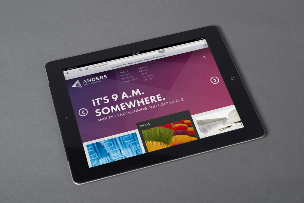 Anders CPA Responsive Website Design on an iPad