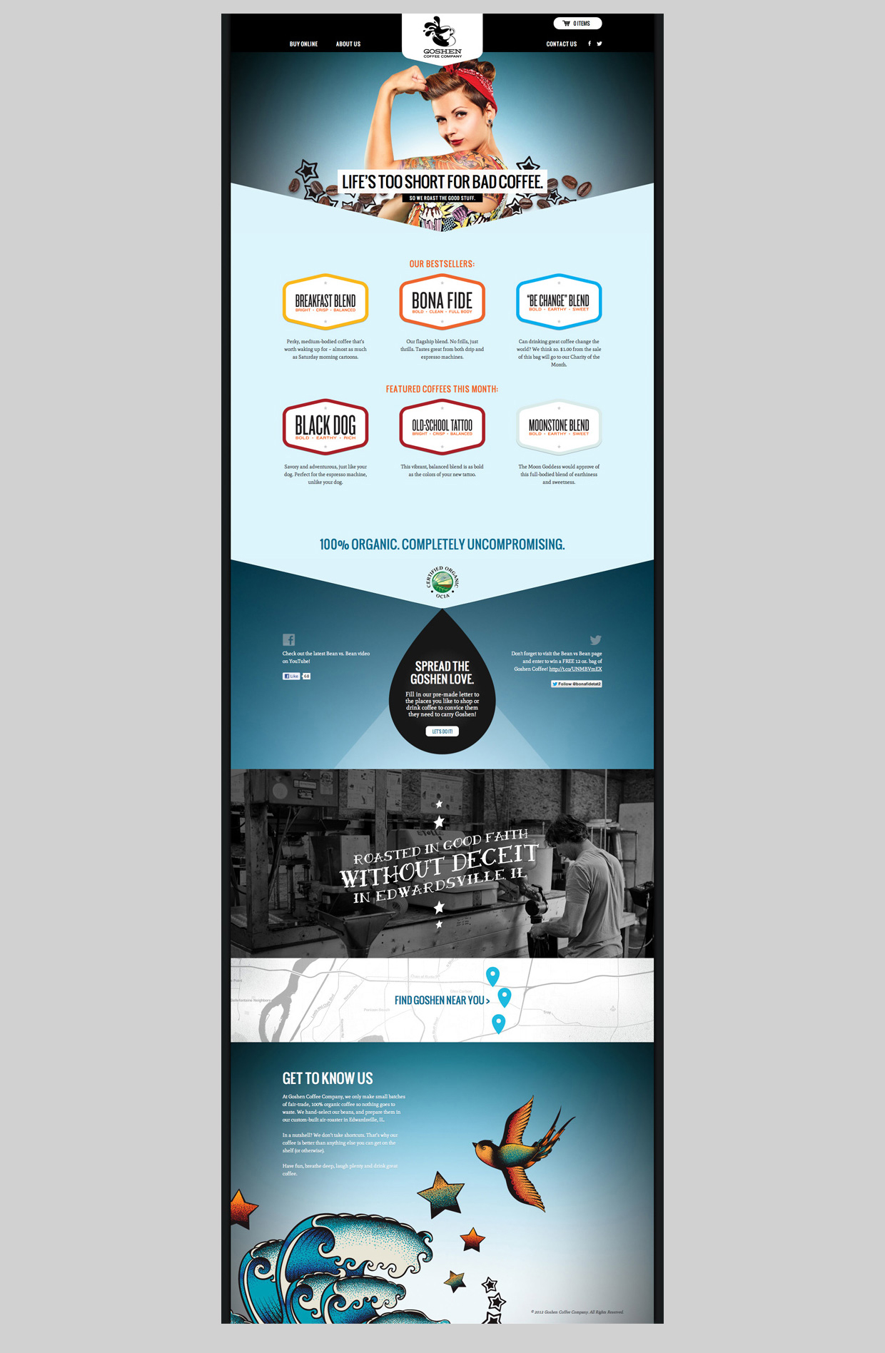 Website design for Goshen Coffee