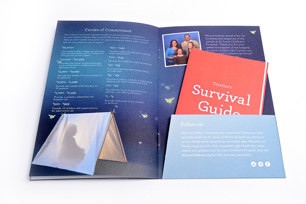 The inside pages of St. Louis Children's Hospital Donor Brochure Design