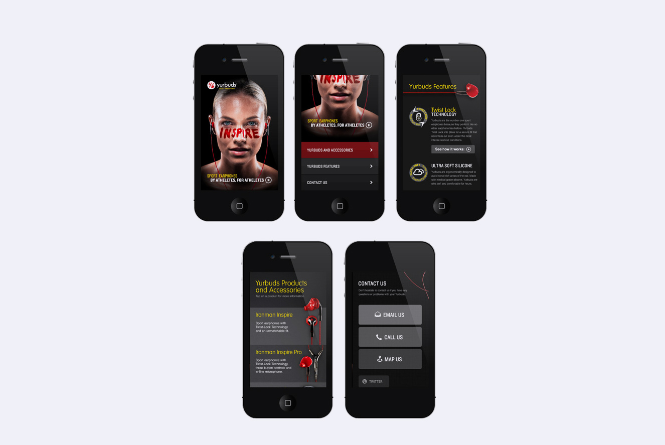 Mobile website design for Yurbuds