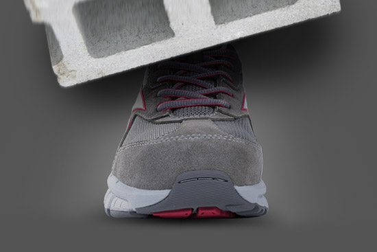 The design showed the Reebok Work shoes in action