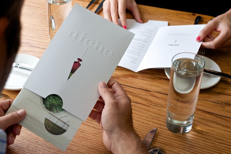 The Niche Restaurant Menu Design - pull out sleeves
