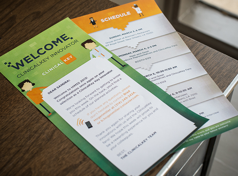 Printed marketing collateral for Clinical Key- Key Innovators