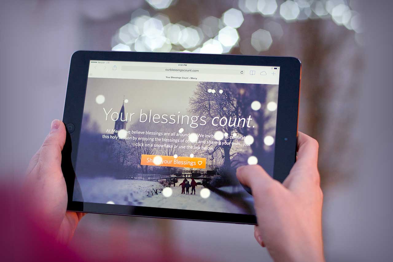 The website design for Mercy's Blessing Count