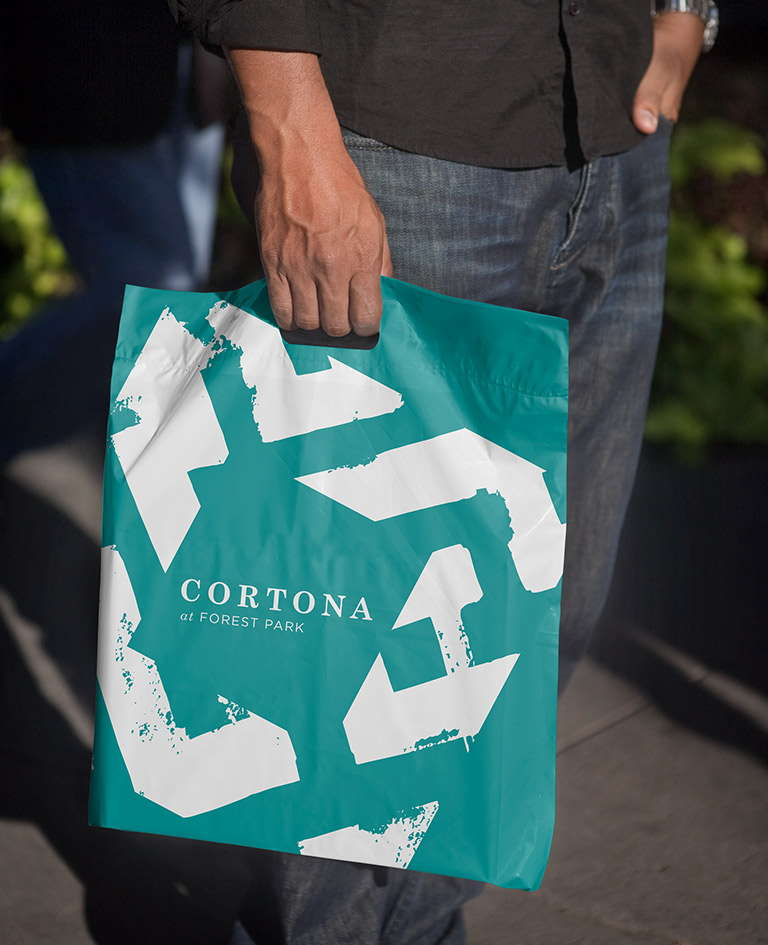 Cortona at Forest Park - Branded bags for the leasing office