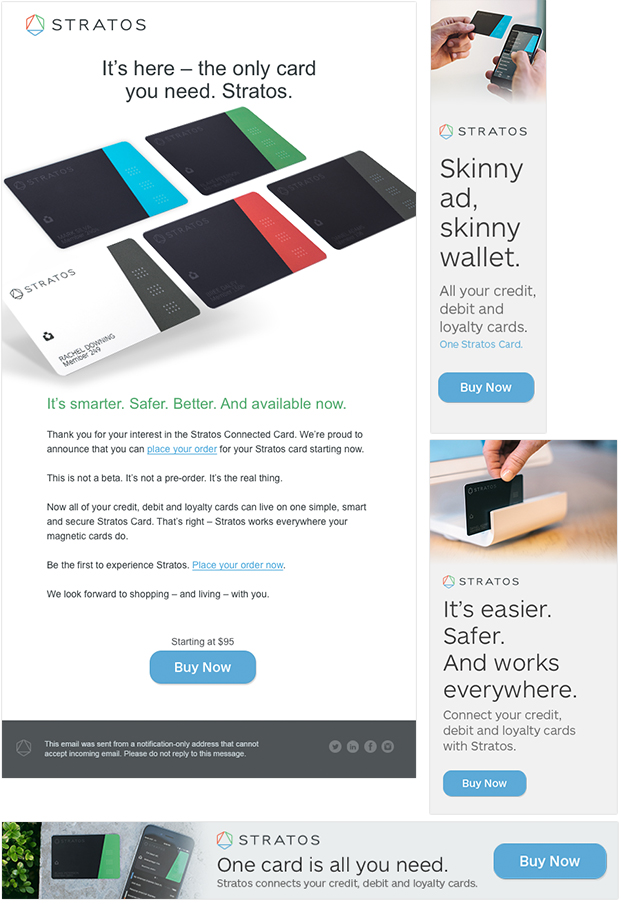 Digital marketing campaign for Stratos Card