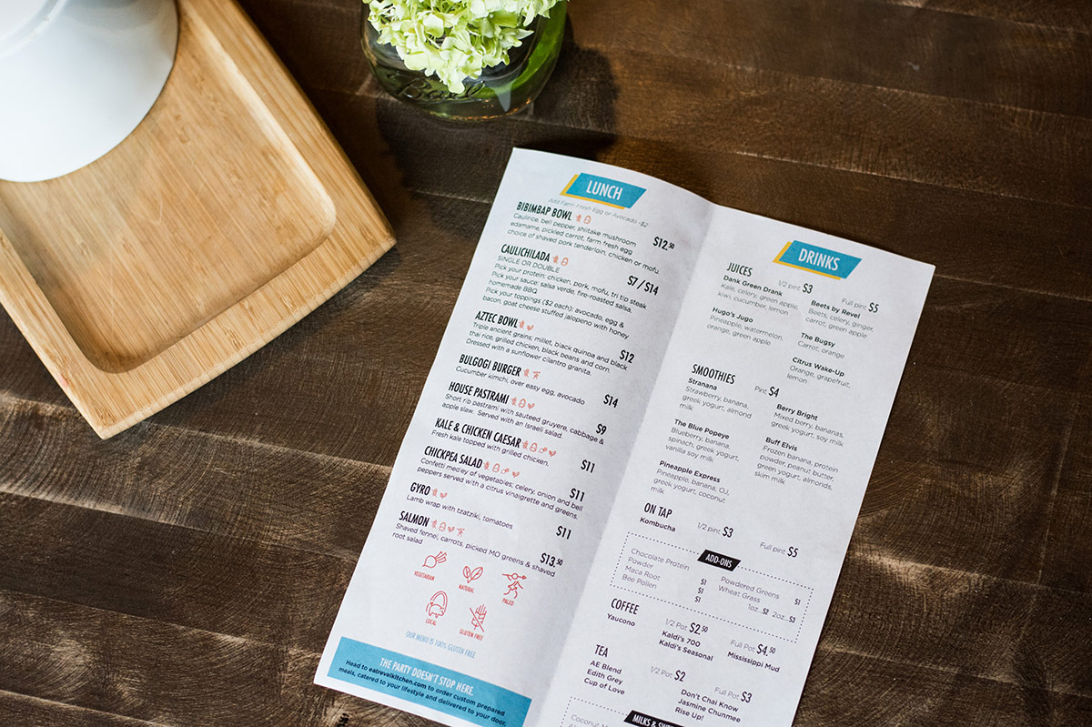 Revel Kitchen Branded Menu