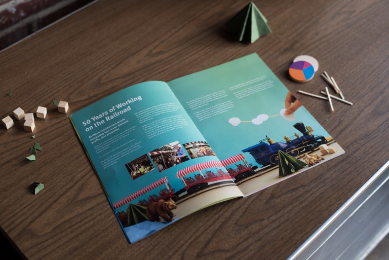 Toy Train featured in the St. Louis Zoo Annual Report Design