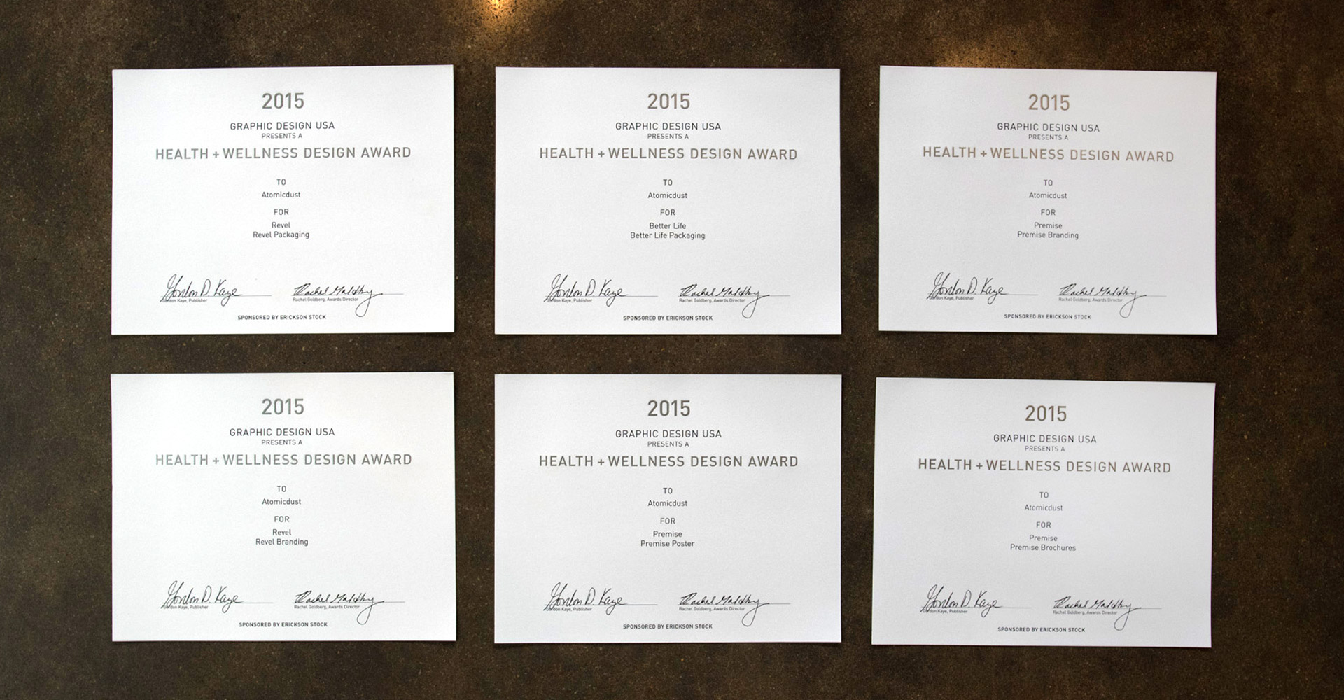 GDUSA Health Wellness Design Awards awarded to Atomicdust