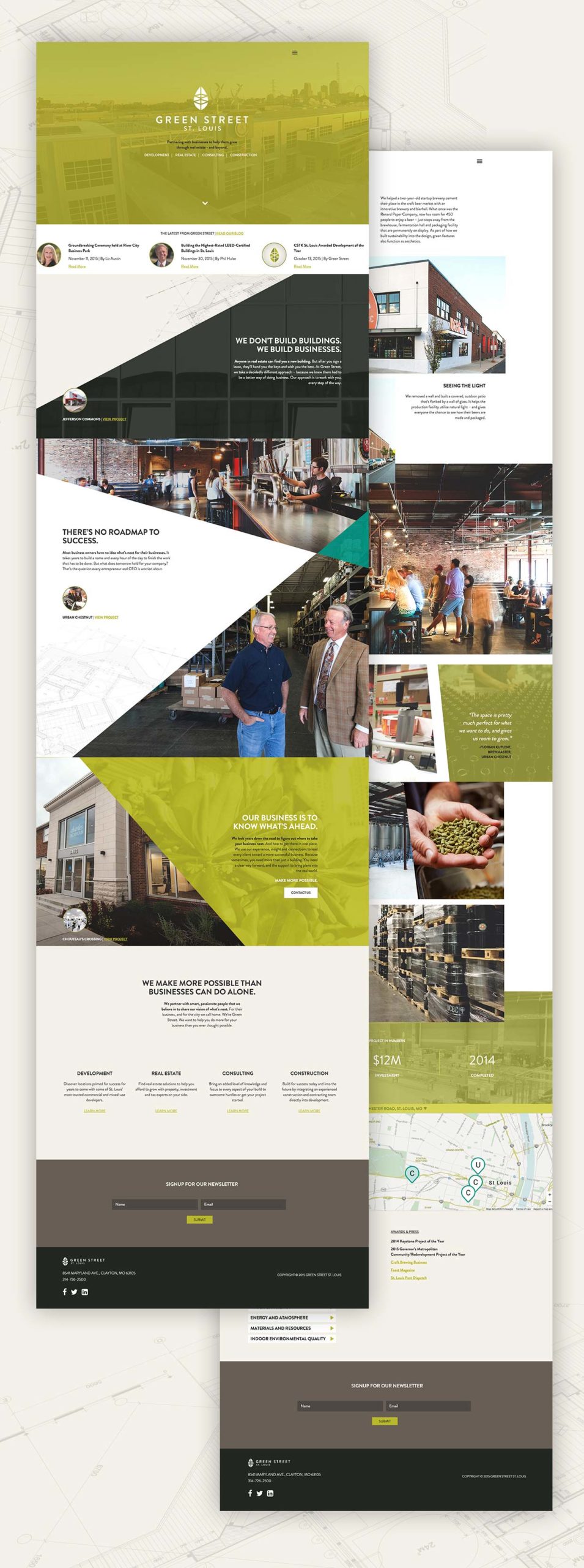 Our Website homepage design for Green Street St. Louis