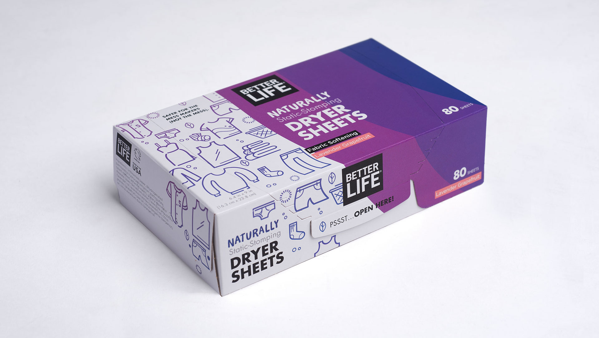 Better Life Dryer Sheets Packaging Design