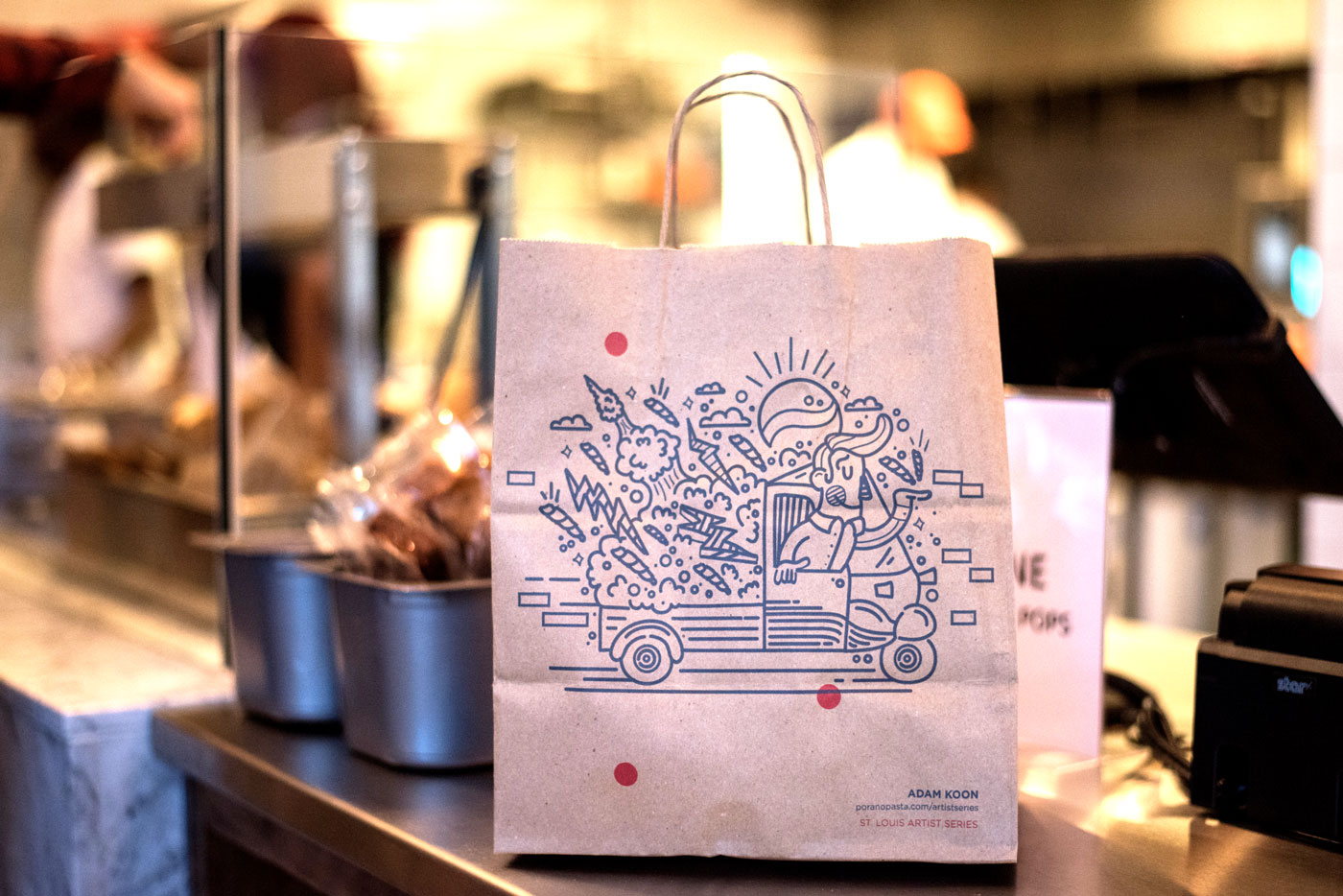 Porano Pasta Restaurant Local Artist Series Bag Design