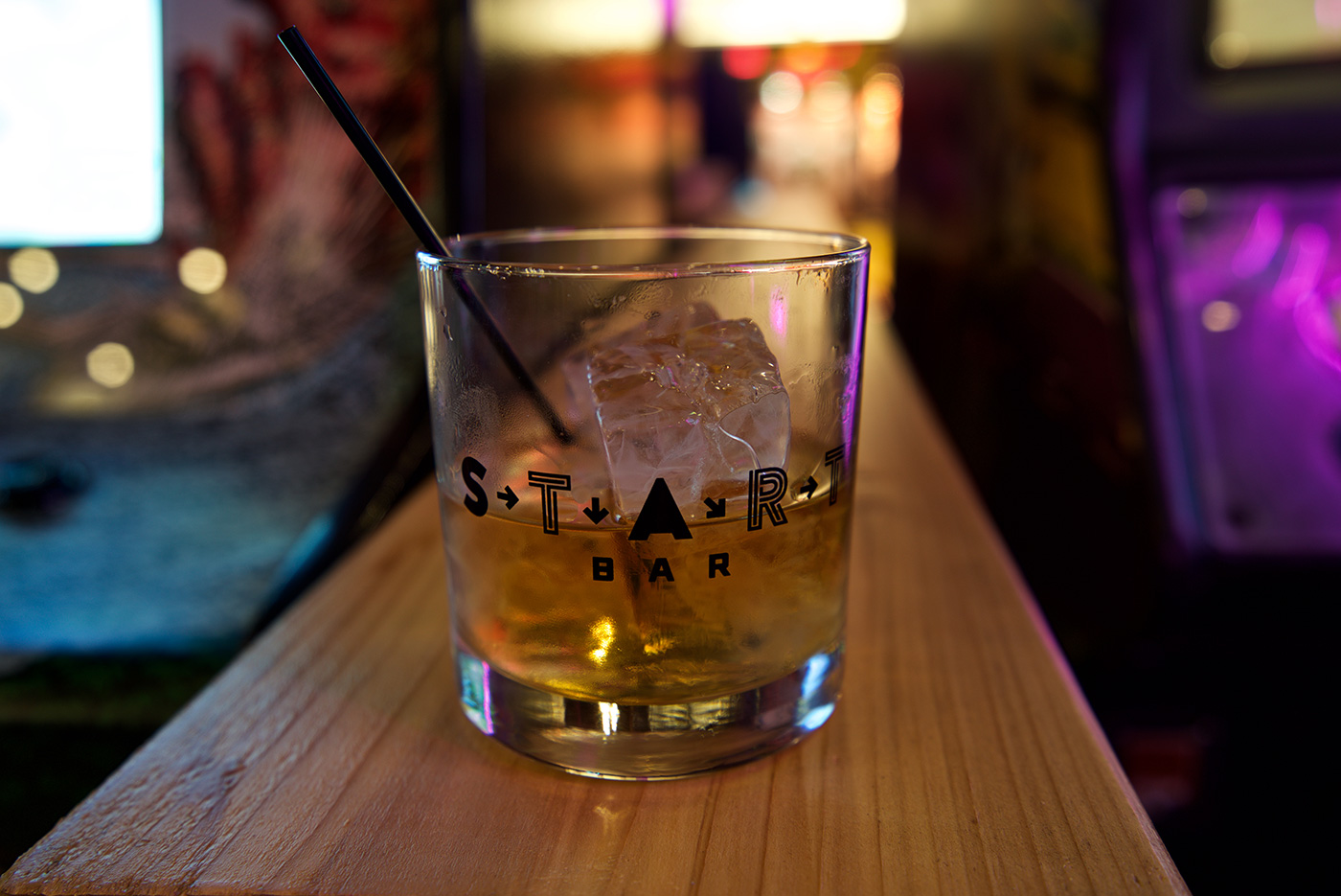Custom branding for the glassware at Start Bar