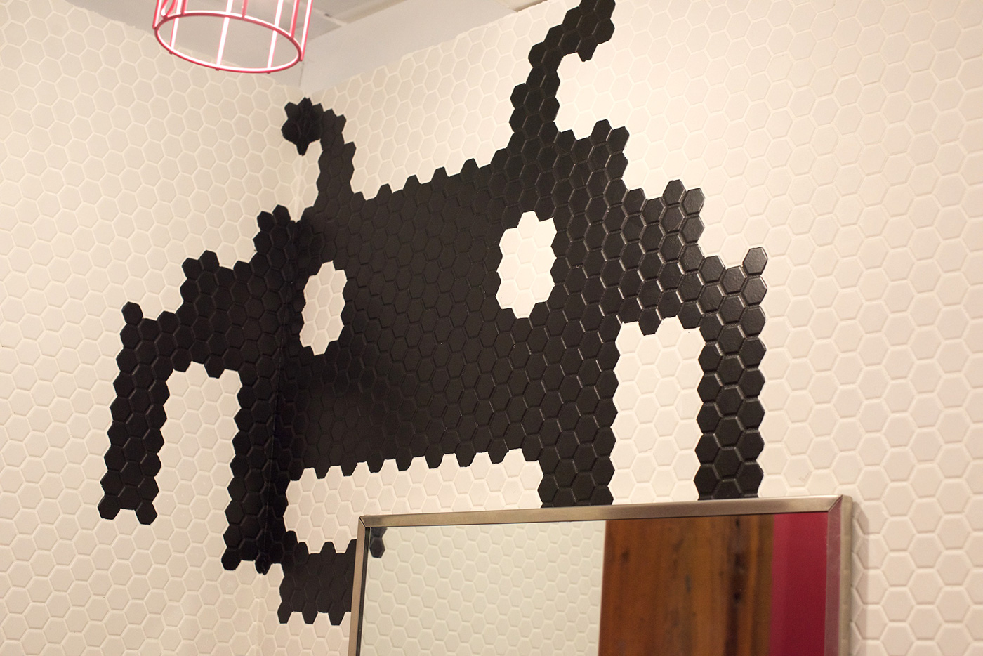 Custom tile design in the Start Bar restrooms