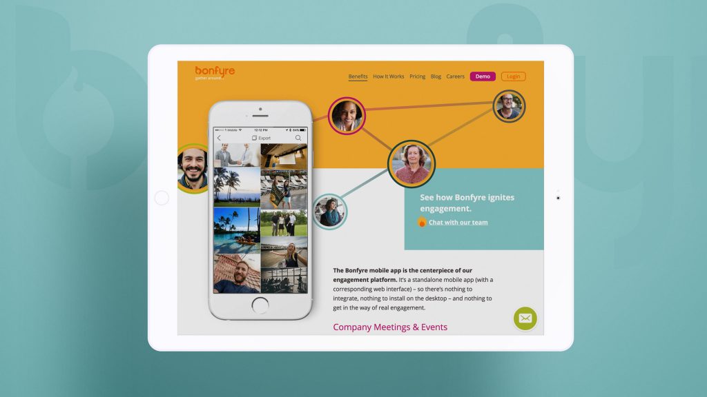 Website design for Bonfyre