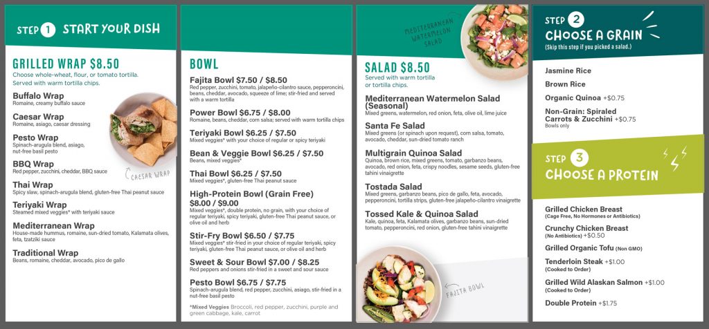 Crazy Bowls & Wraps Menu Board Design