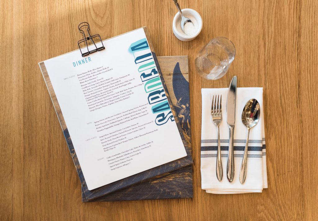 The menu design for Sardella