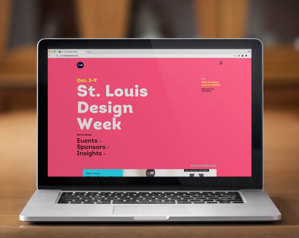 The website design for St. Louis Design Week