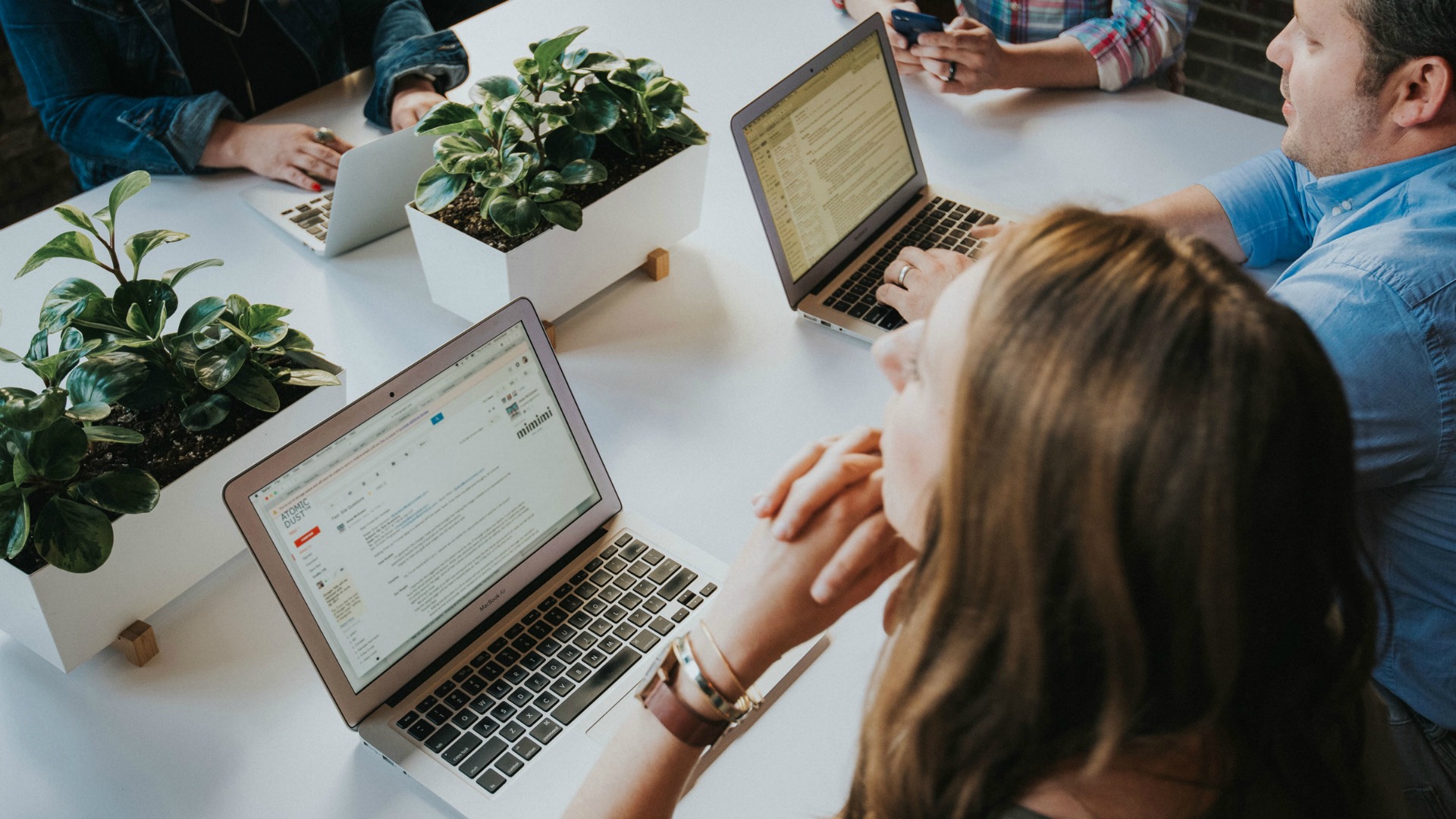 B2B Website Designers discussing a project.