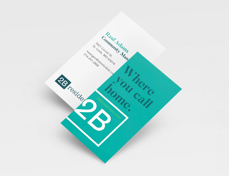 Business card design for 2B Residential