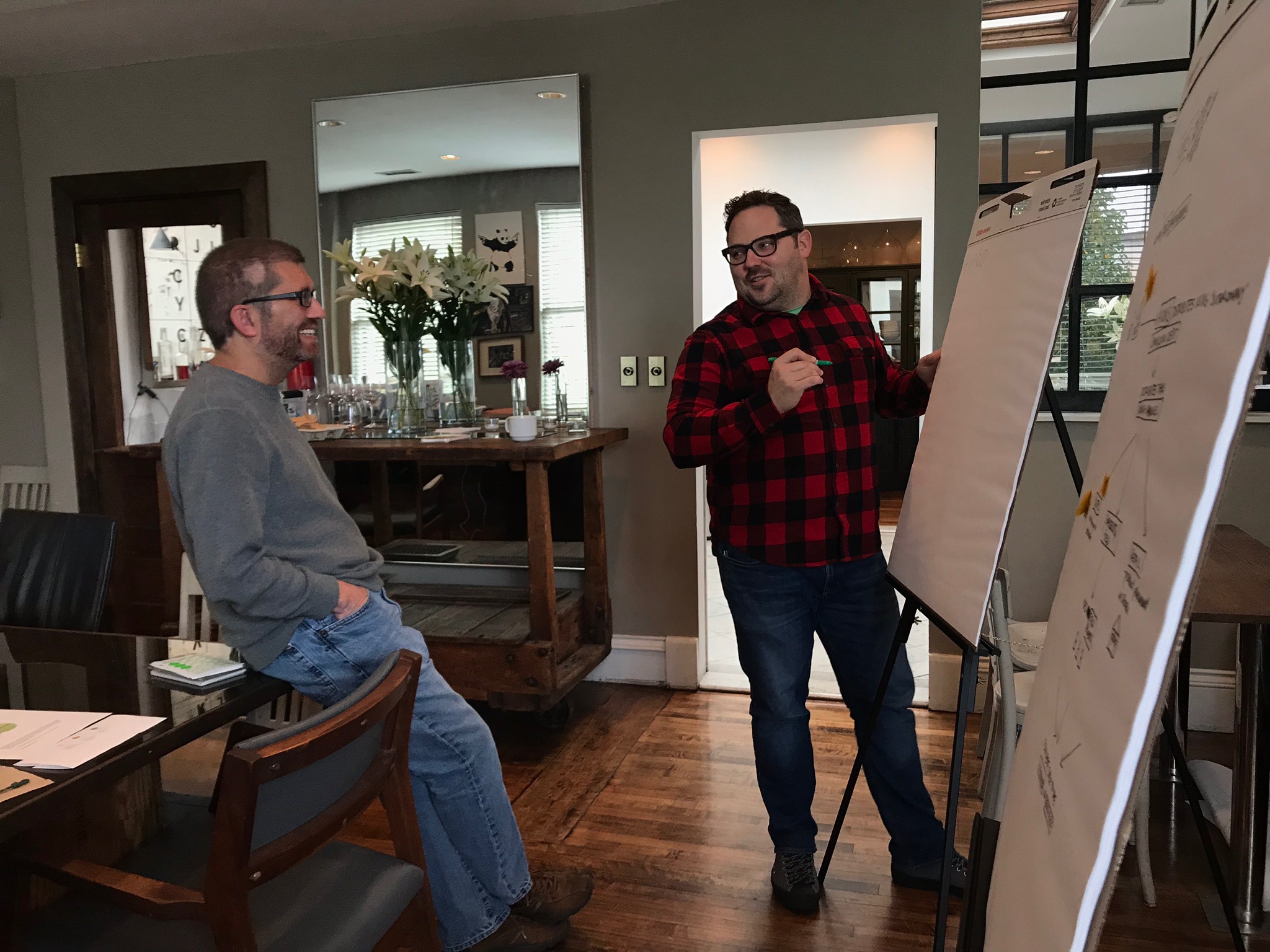 Rich and Jesse build and discuss a customer journey map