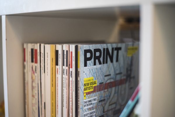 Shelf full of PRINT magazines at Atomicdust