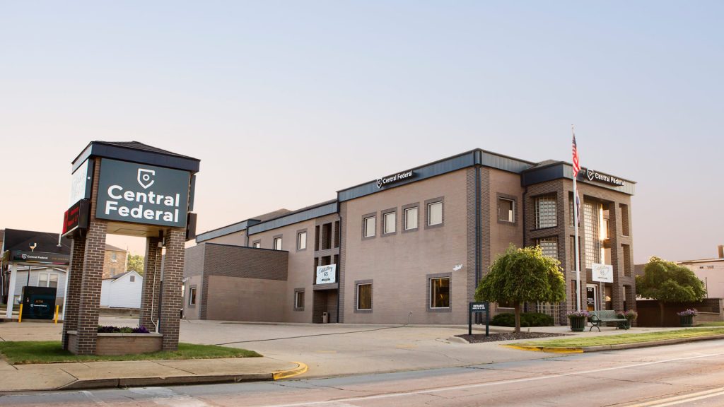 The outside of the Central Federal building shows off the new branding