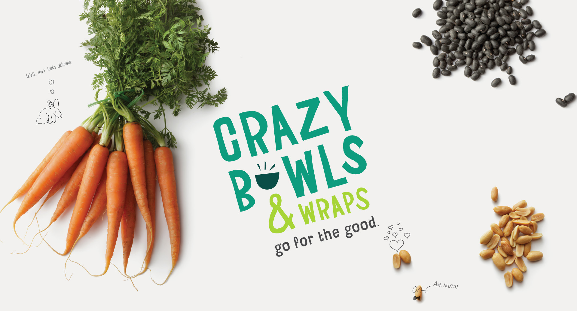 Crazy Bowls and Wraps Restaurant Design Branding Elements