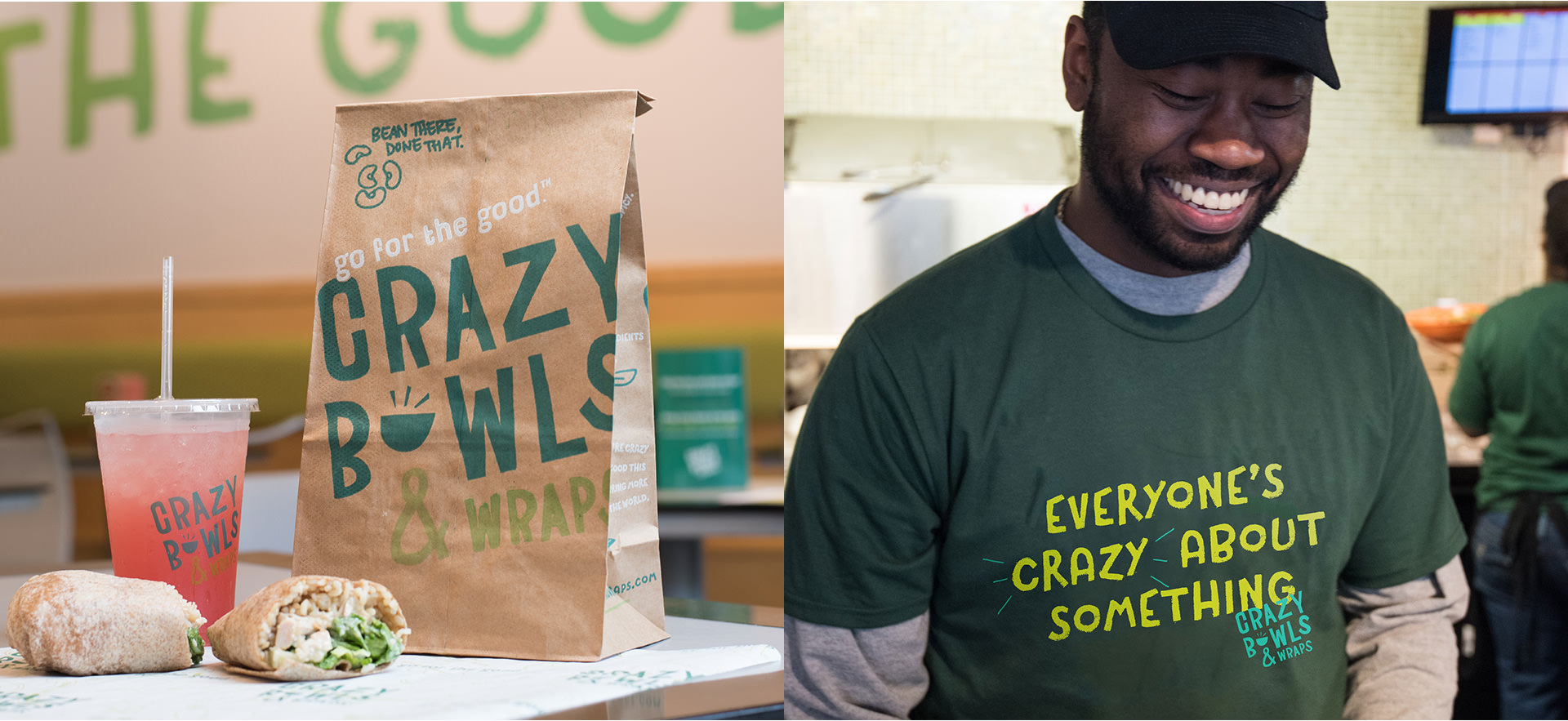 Crazy Bowls and Wraps Shirt and Bag Design