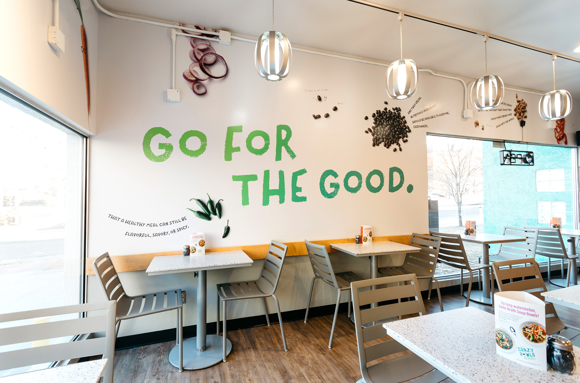 Crazy Bowls and Wraps Interior Branding Design