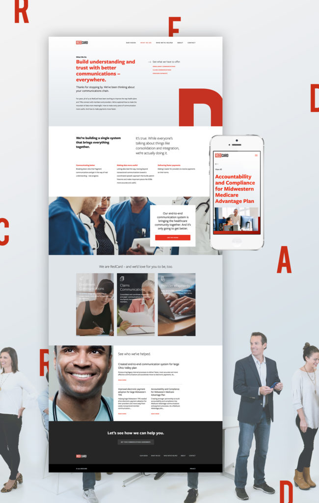 The homepage design for the new RedCard website by Atomicdust