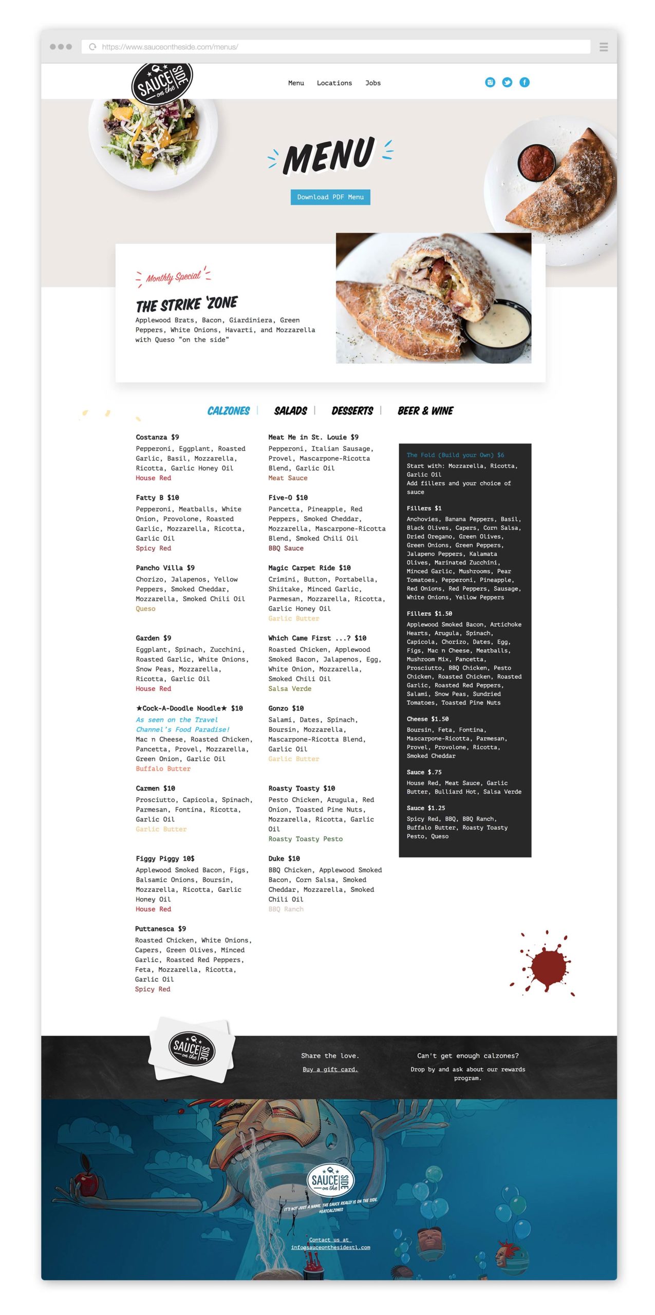 Sauce on the side on sale menu