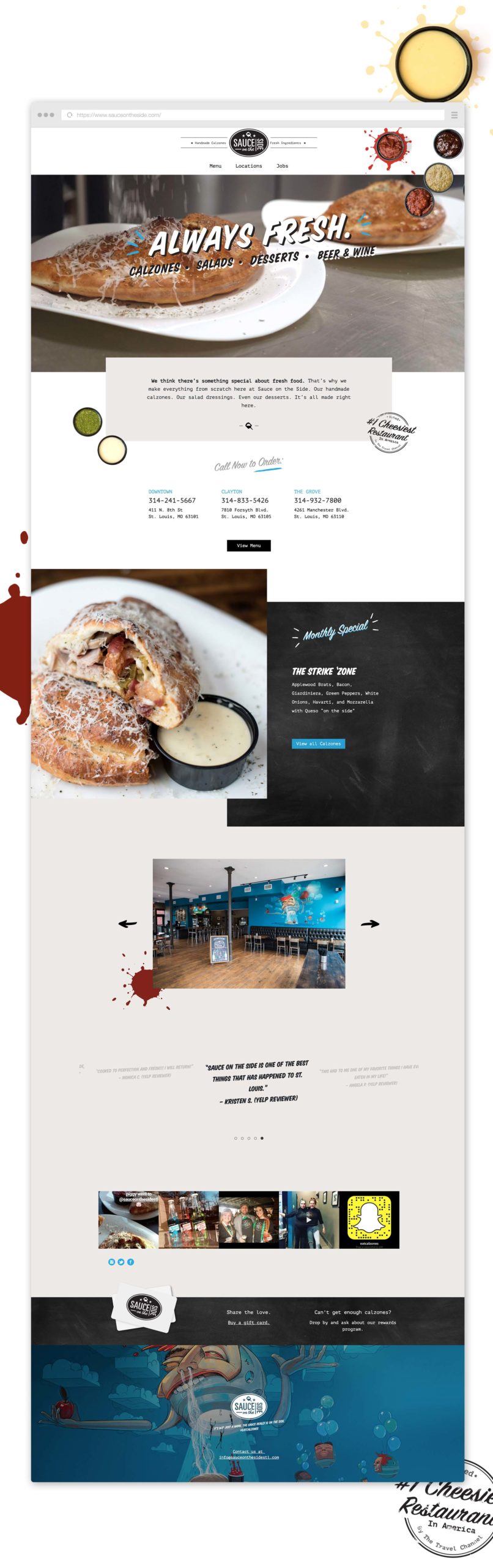 Sauce on the Side - Website Design -Homepage