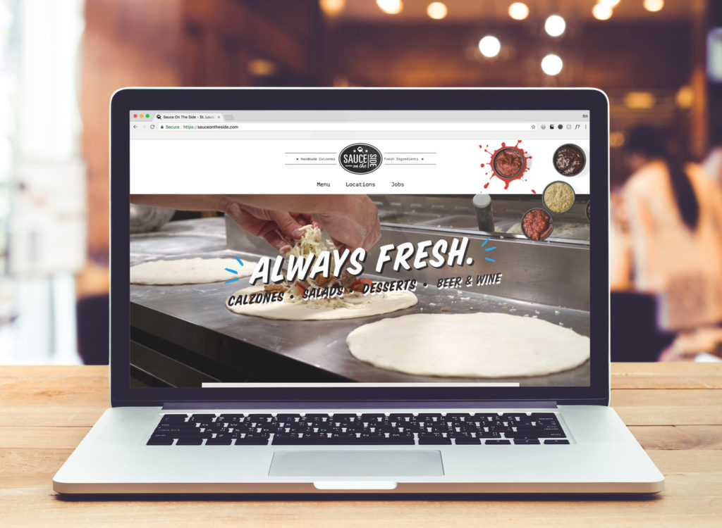 Sauce on the Side - Website Design on a laptop