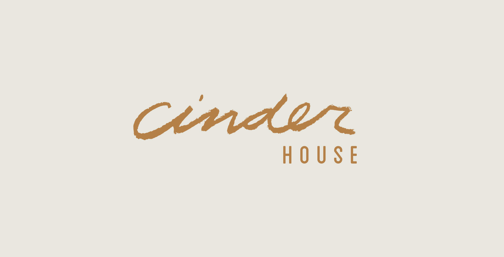 Cinder House logo design drawn in charcoal