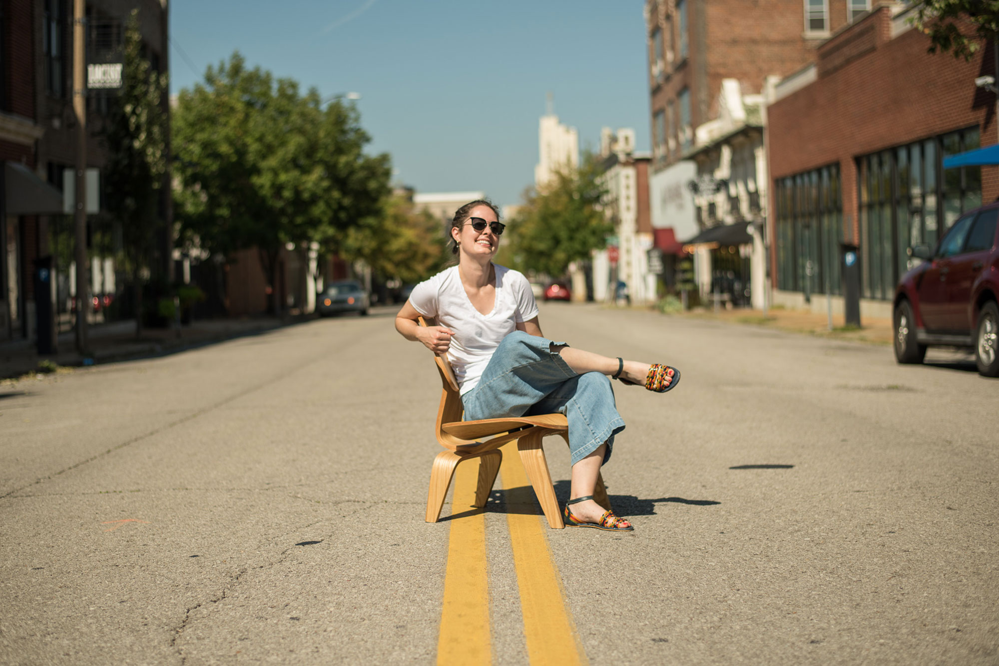 Amanda Pickens out the Atomicdust office in St. Louis,