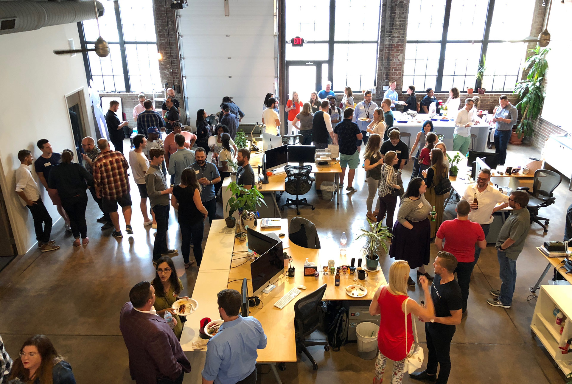 A crowd of people at Atomicdust