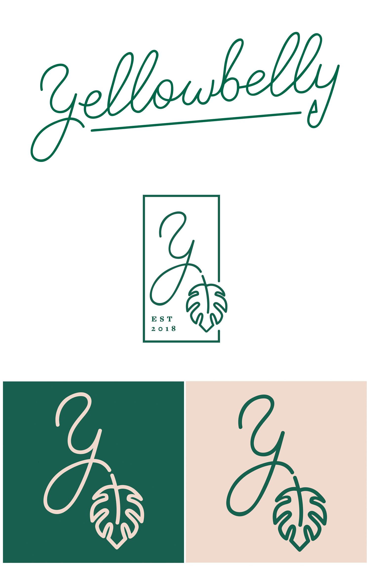 Yellowbelly logo design and restaurant branding