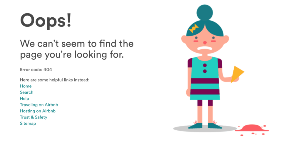 AirBnB's 404 message