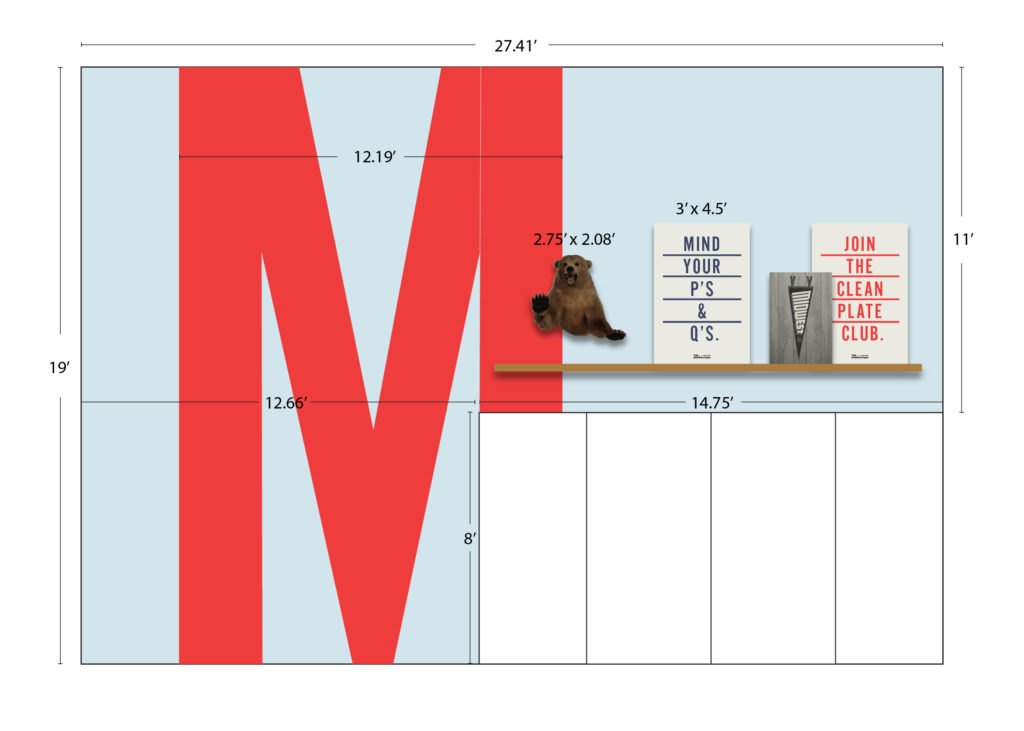 The front wall mockup of The Midwestern